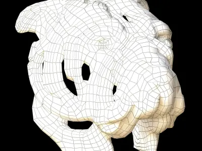 Bulldog  Bust Edge Decor Bust Low-poly 3D model