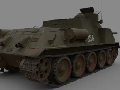 Su 100  tank destroyer  Soviet Summer camo Free 3D model