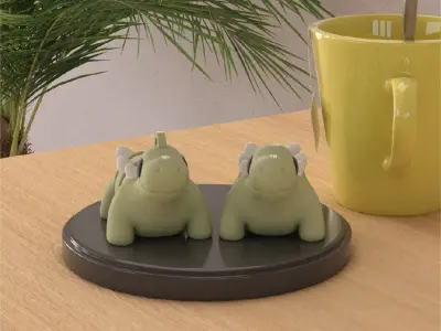 Stegosaurus Articulated Keychain and Figure 3D print model