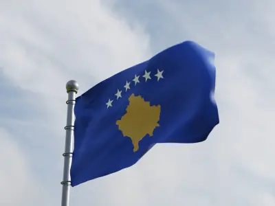 Animated Kosovo Flags 3D model