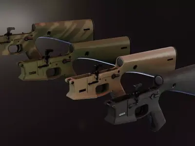 KP15 polymer AR15 Receiver Low-poly 3D model