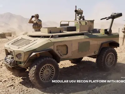 Modular PHOBOS UGV Recon Platform with Robotic Arm 3D model