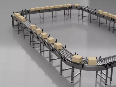 Conveyor Belt 3D Model 3D model buy