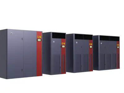 Industrial CRAC Unit System Set - 8 Variants 3D model