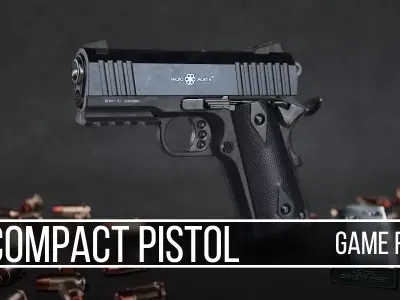 Compact Pistol Low-poly 3D model