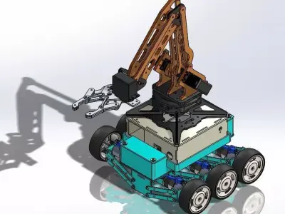 RC car with Robotic Arm and suspension Damper system 3D print model