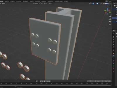metal beam 3D model