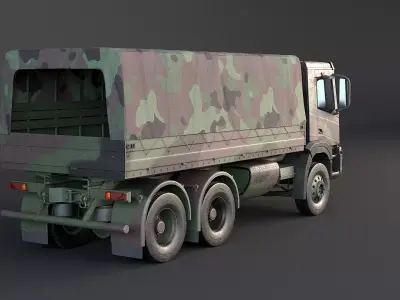 Generic 6x4 Military Camo Truck 3D model