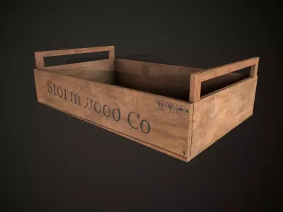 Wooden Crate-4 Low-poly 3D model