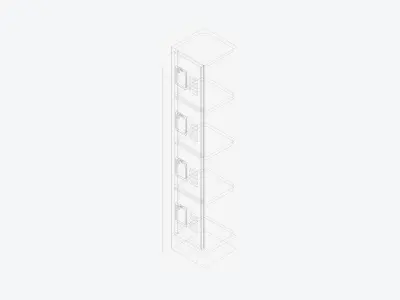 Locker - Metal - Locka - Classic - Four Tier Low-poly 3D model