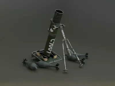 Mortar and Rocket 3D Model Wtih Blender  3D model