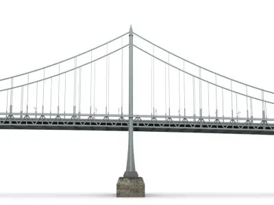 Triborough bridge  Low-poly 3D model