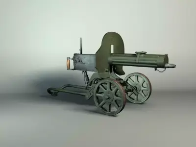 Maxim gun Low-poly 3D model