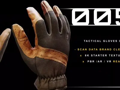 Tactical Gloves 005 Low-poly 3D model
