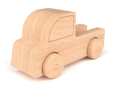 Wooden toy truck 37 3D model