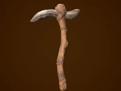 Stylized Pickaxe Low-poly 3D model purchase