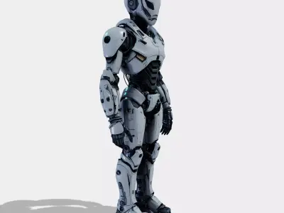 Humanoid Robot Character 7 Low-poly 3D model