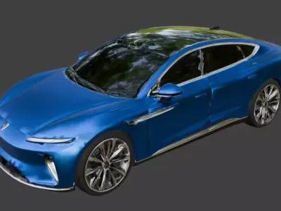 Blue All Terrain 4x4 and Luxury Sport Sedan Low-poly 3D model