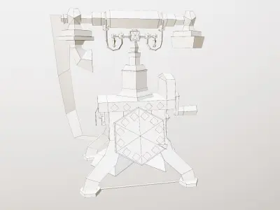 Antique Telephone Low-poly 3D model