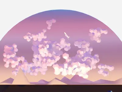 isometric pentagon dodecahedron sunset clouds night clouds 3D model