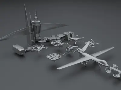 KITbash drones 3D model