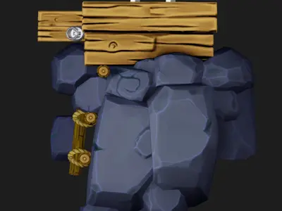 Game-ready stylized mine  Low-poly 3D model