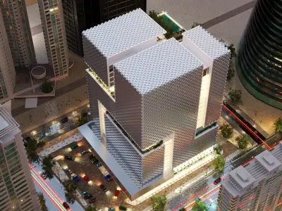 Tower in a city FULL Residential building Corona 3D model
