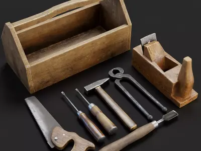 Set of old hand tools 3d model 3D model