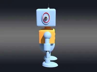 Cartoonish Robot Low-poly 3D model