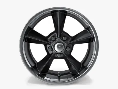BG Rod Works Old School Wheel 17x8 Gunmetal With Machined Lip  Low-poly 3D model