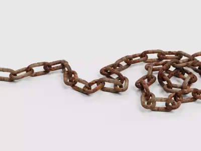 Rusty Chain V2 - Heavy Steel Coiled Pile 3D model