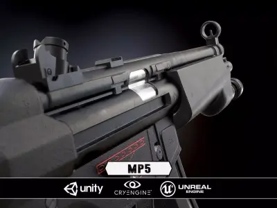 MP5 - Model and Textures Low-poly 3D model