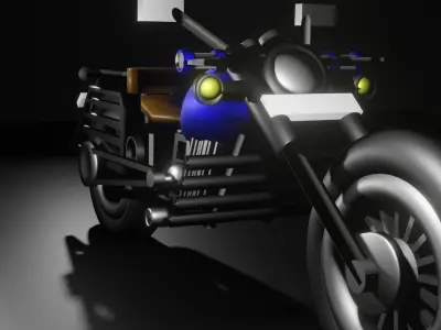 Blue Chopper Low-poly 3D model