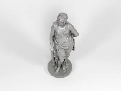 Greek statue Low-poly 3D model