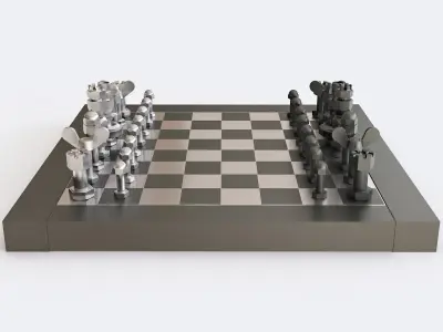 Chess of bolts and nuts 3D model