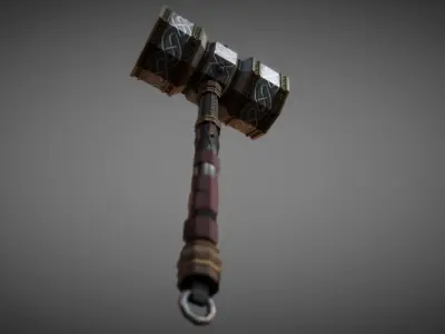Metal Warhammer 01 Low-poly 3D model