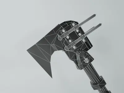 Zombie apocalypse axe Low-poly 3D model