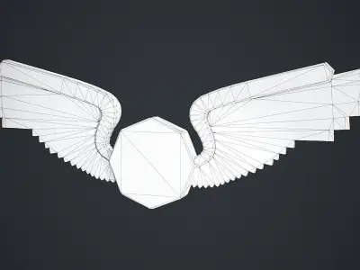 Octagon Badge Low-poly 3D model