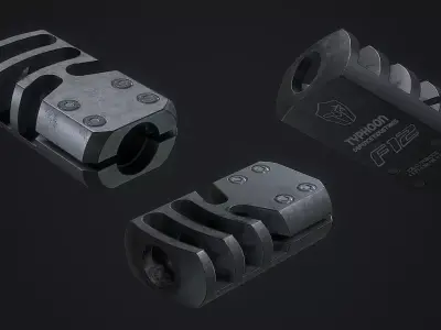  Muzzle Brake Typhoon F12 Gen 1 Low-poly 3D model