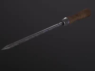 Old Flathead and Phillips Screwdrivers 3D Model Low-poly 3D model