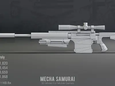 MECHA SAMURAI Low-poly 3D model