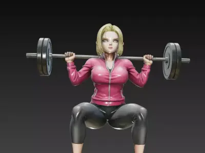Android 18 Forest Gym Fitness Training 3D Printable Statue 3D print model