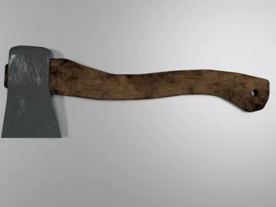 Simple Hatchet with Wooden Handle Free 3D model
