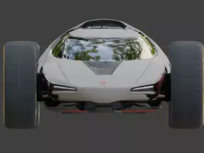 Futuristic Sci-Fi Concept Car Low-poly 3D model