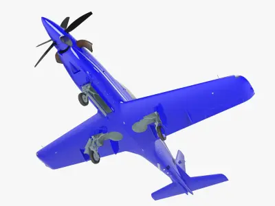 Training Aircraft Blue 3D model