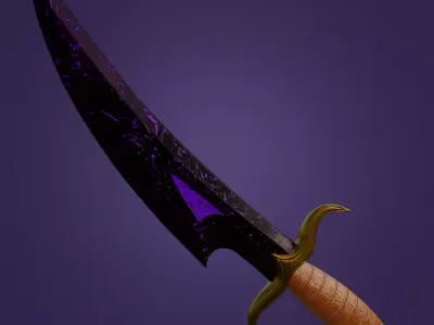 Obsidian dagger of darkness PBR Low-poly 3D model