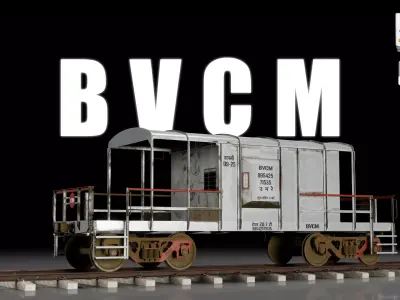 Indian Railways BVCM Brake Van Low-poly 3D model