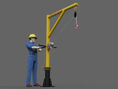 Davit crane 1000 lbs Free 3D model