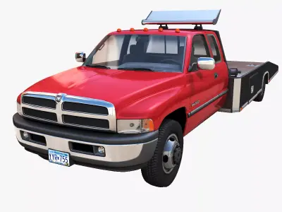 Dodge Ram 3500 Ramp truck Low-poly 3D model