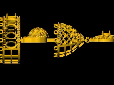 Elephant Jhumka Earring - 09 3D print model